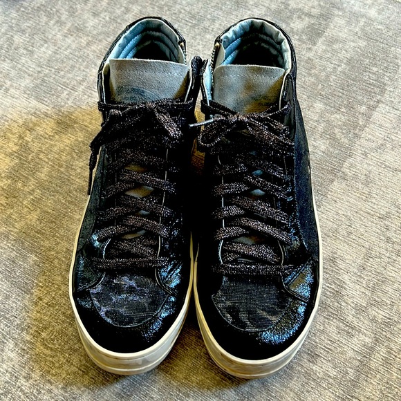 P448 skate high top sneakers - Black Leopard - Picture 1 of 5